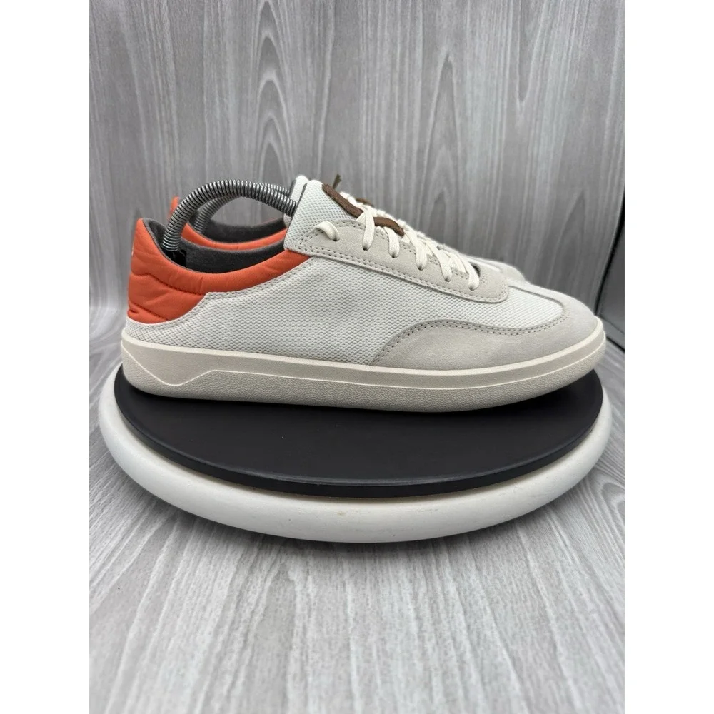 OluKai Punini Mens Size 10 Off White Molten Orange Court Casual Shoes Sneakers